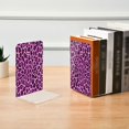 thumbnail image 6 of Wobogo Purple Leopard Print Acrylic Bookends Clear L-Shaped Book Holder with Non-Slip Pads for Books Files Magazines CD DVD 5.4×4.1×8.1in, 6 of 6