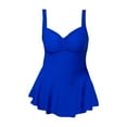 thumbnail image 5 of PEASKJP Plus Size Bathing Suit for Womens Ruffles Outfits Hollow Bikini Summer Set Swimwear Bathing Suit, Blue XL, 5 of 5