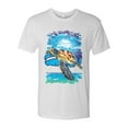 thumbnail image 2 of Wild Bobby, Swimming Sea Turtle Animal Lover Mens Premium Tri Blend T-Shirt, Heather White, X-Large, 2 of 3