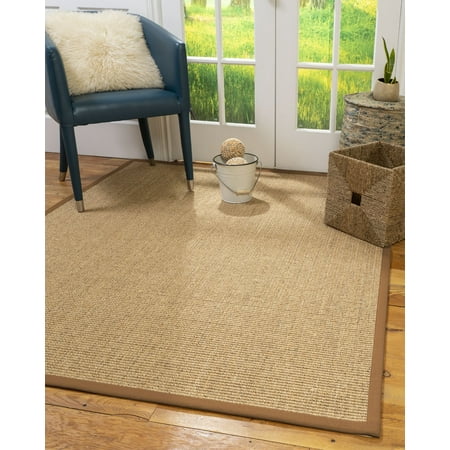 Natural Area Rugs Studio Custom Sisal Rug, 8' x 10', Oval Sienna Border