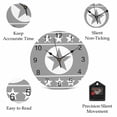 thumbnail image 5 of Wall Clock Western Texas Star Retro Clocks PVC Silent Non-Ticking Battery Operated Decorative Tribal Grey Round Clock for Home Living Room Kitchen Bedroom Office School Wall Decor 10 Inch, 5 of 9