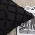 thumbnail image 3 of Xiao Hua Juego de 2 fundas de cojín decorativas bohemias de 30 x 50 cm, de algodón y lino con estampado jacquard de rombos para sofá cama (negro, 30 x 50 cm), 3 of 4