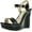Black, variant on Kayleen CHERI-1 Womens Patent Strappy High Heel Platform Wedge Sandals