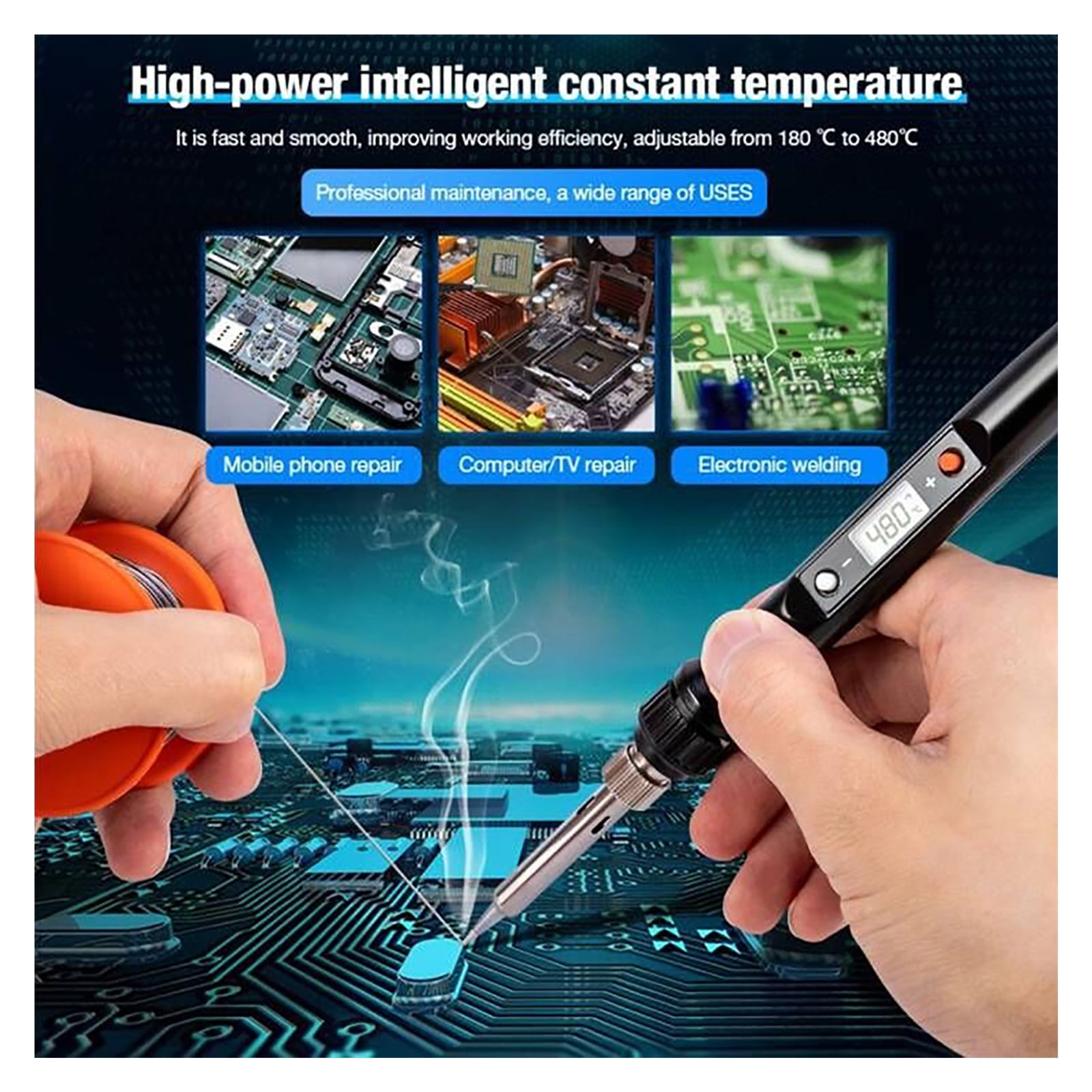 Digital Soldering Iron,80W Soldering Iron For Soldering Adjustable, Temperature Repair Rework Tool ,Accurate Temperature Control