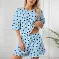 thumbnail image 2 of Annhoo Womens Valentine's Day Outfits 2 Piece Short Sleeve Cute Print Crewneck Shorts Set Comfortable Fashion Clothes, 2 of 7
