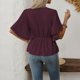 thumbnail image 5 of Casual Tops V-Cuello Manga Corta Suéter Camisa Moda Tee para las Mujeres Elegante Blusa de Verano, 5 of 5