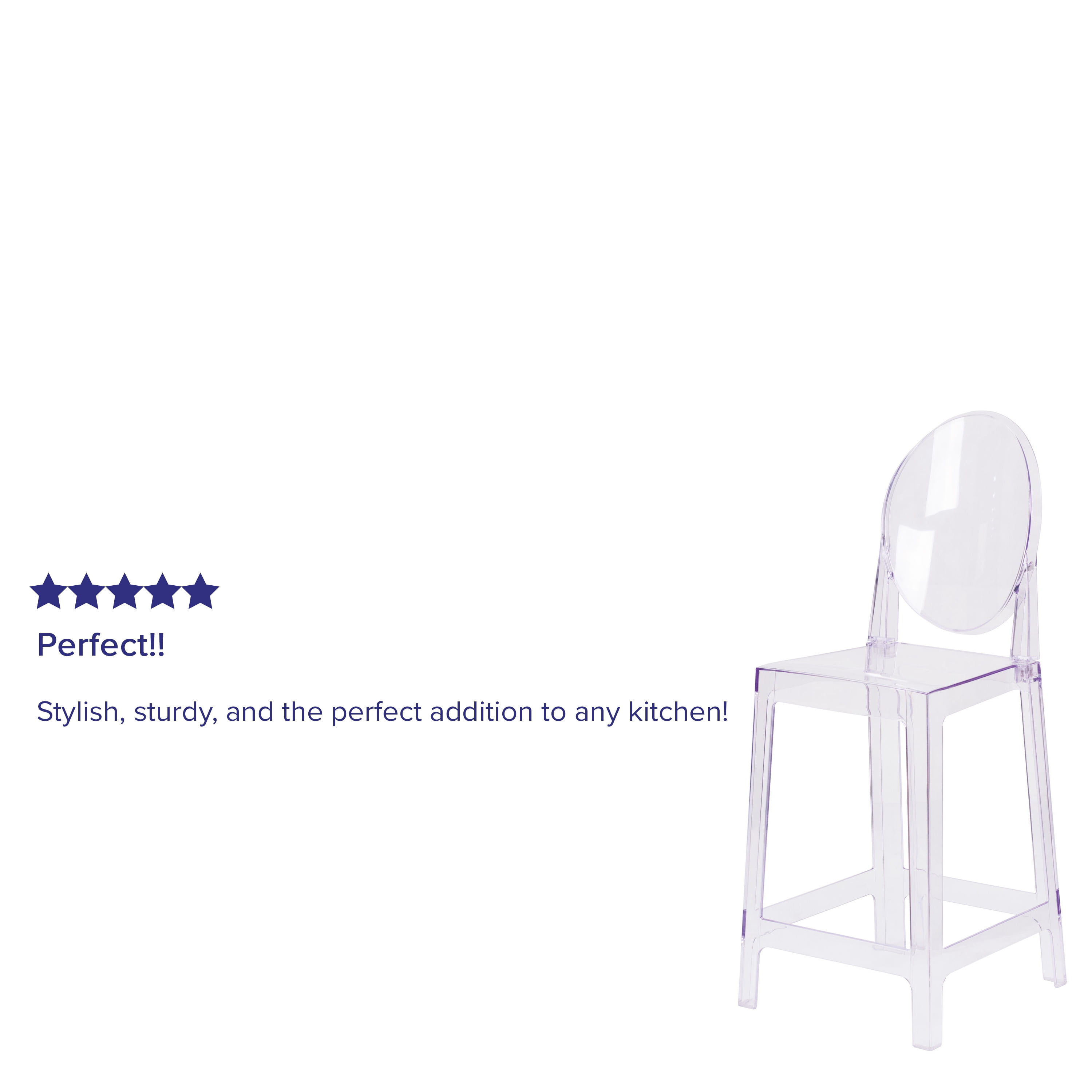 Flash furniture ghost counter stool back in transparent crystal hot sale