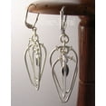 thumbnail image 2 of SilverStarJewel Sterling Silver Black Onyx Earrings 2.2" Fashionable Gift For Sister Jewelry, 2 of 3