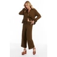 thumbnail image 2 of June & Vie Women's Plus Size Ruffle Detail Sweater Pant, 2 of 5