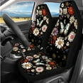thumbnail image 2 of Jeiento Butterfly 14 PCS Car Seat Covers and Steering Wheel Cover Flower Seatbelt Strap Pad Armrest Cover Pad Headrest Cover Cup Coasters Key Ring Interior Auto Accessory, 2 of 7