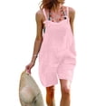 thumbnail image 3 of TIMIFIS Women Summer Loose Solid Sleeveless Jumpsuit Rompers Spaghetti Strap Waist Short Pant Rompers With Pockets Sundresses - Summer, 3 of 6
