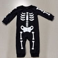 thumbnail image 5 of CONROSES Halloween Toddler Baby Boys Jumpsuits Hallowmas Skeleton Graphic Onesies Long Sleeve Fall Winter One Piece Footless Romper, Size 9-12 Months, 5 of 6