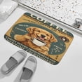 thumbnail image 3 of Funny Golden Retriever with Coffee Bath Rug - 20x32 inches, Cozy Coral Fleece, Great for Coffee Lovers, Non-Slip for Extra Grip, 3 of 8