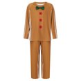 thumbnail image 2 of EYIIYE Family Matching Christmas Pajamas, Baby Romper/Gingerbread Man Bow Decor Print Tops and Pants Sleepwear Set, 2 of 10