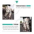 thumbnail image 3 of Pantalones cargo casuales para hombre con cintura elástica, cordón ajustable, bolsillo con solapa y letras estampadas, 3 of 7