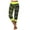Yellow, variant on LEAVINGSUO Pants for Women Spring Fall Womens Fashion Women's Yoga Camouflage Printed Panel Drawcord Fashion Capris Casual Cropped Leg Pants Green L