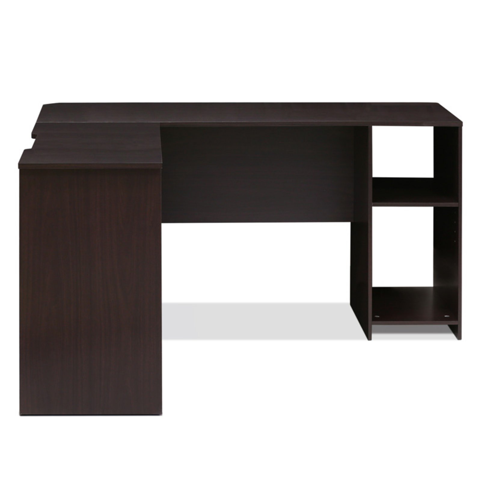 Furinno Indo L-Shaped Desk with Bookshelves, Espresso - image 2 of 8