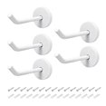 thumbnail image 1 of Unique Bargains 5Pcs Crochet Mural Robe Crochets Unique Porte-Serviettes avec Vis, Acier Inoxydable, (1.77Inch, Blanc), 1 of 3
