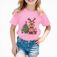 thumbnail image 6 of NOLDARES Christmas Shirts for Girl Merry Christmas Short Sleeve Tshirt Christmas Tree Holiday Tops,A635-Pink, 6 of 6