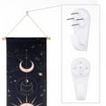thumbnail image 6 of 2 Pack Moon Tapestry Moon Phase Tapestry Art Bohemian Tapestries Constellation Tapestry Wall Hanging for Room (Black+ Light Pink,12.8 x 51.2 inches), 6 of 13