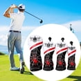 thumbnail image 2 of LOVIVER 4pcs Golf cover PU Golf Club Head Covers Waterproof Driver Club, 2 of 8