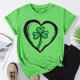 thumbnail image 2 of El Día de San Patricio Manga Corta Cuello Redondo Suéter Casual Top, Ligero 95% Poliéster 5% Blusa de Spandex para Vacaciones Y Uso Diario, Tops de Mujer Casual, 2 of 5
