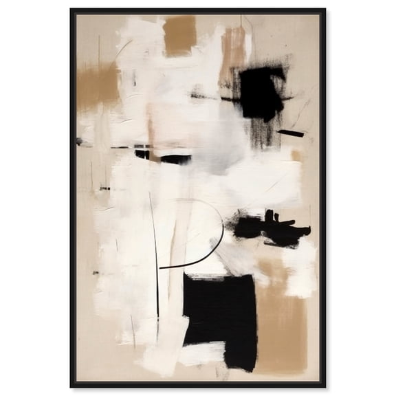 Robot Pieces Dreamy II Boho Abstract Warm Color Canvas Wall Art by Art Remedy, Black Floater Frame, 10"x15"