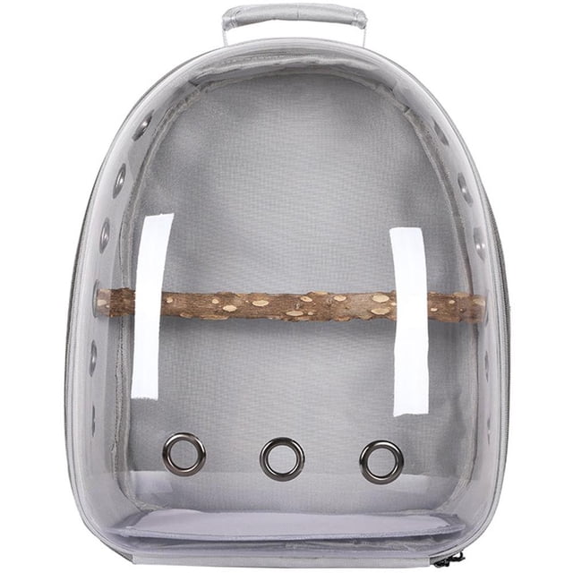 HLONK Pet Parrot Carrier Transparent Breathable Backpack for Bird Travel Space Capsule Design with Ventilation System Comfortable Parrot Backpack for Easy Transport