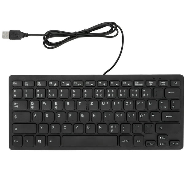 Teclados de computadora Diseño ergonómico UltraThin Mini Durable Cableado 78 teclas Teclado mecánico para PC portátiles (alemán)