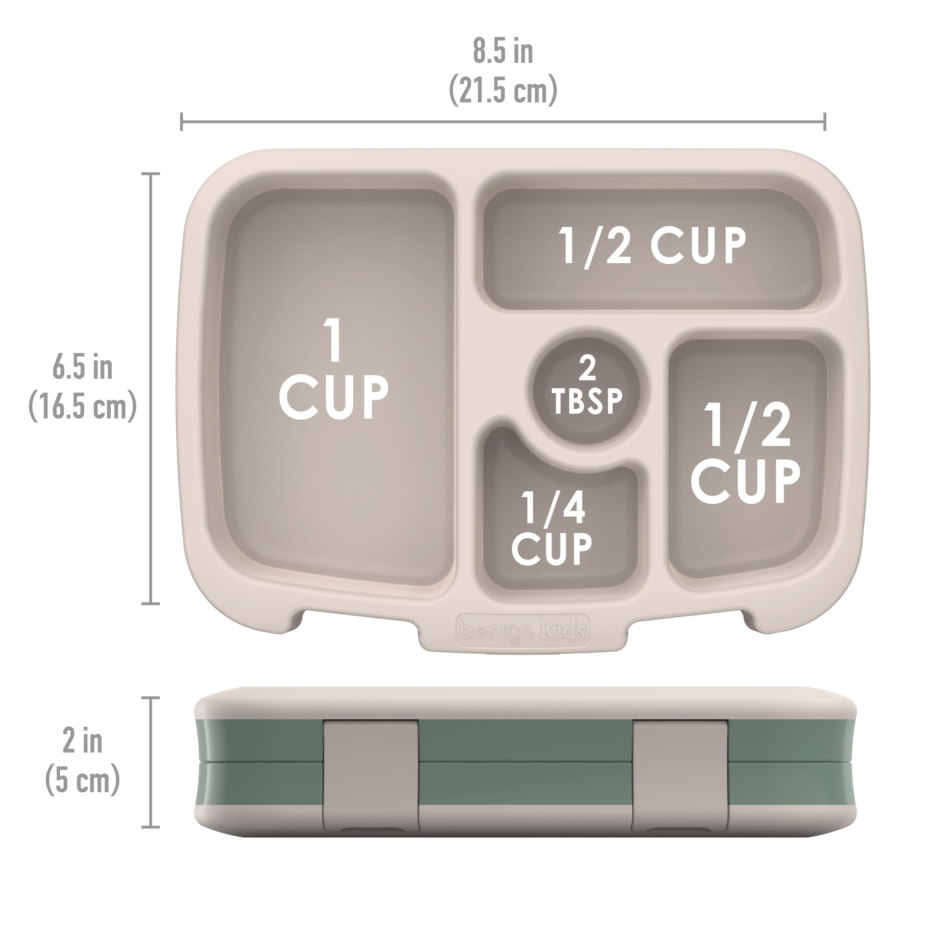 RUVALINO Dinosaur Themed Bento Lunch Box, Plastic, 5 Compartments, 12L x  9W x 6H