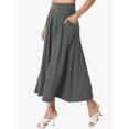 thumbnail image 3 of QAFOPEH Women High Waisted Pleated Solid Color Long Skirts With Pocket, 3 of 5