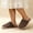 Brown, variant on Women Closed Toe Striped Curly Fleece Mule Slippers, Color Block Soft Cushioned Flat Indoor Footwear For Bedroom Daily Household Rest Use(Green,6-6.5)