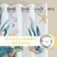 thumbnail image 6 of Turtle Coastal Kitchen Curtains Window Panels, Summer Beach Ocean Shell Jellyfish Starfish Insulated Window Treatment Curtain, Grommet Curtains for Bedroom/Living Room/Bathroom, 2 Piece 42"Wx63"L, 6 of 8