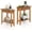Light Walnut, variant on White Wedge End Table Set of 2, Triangle Side Table with Storage Shelf and Solid Wood Legs, Recliner Table, 24.5" Tall Nightstand, Modern Narrow Accent Table for Small Space Living Room