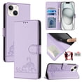 thumbnail image 2 of iPhone 13 Mini Case ,Cat PU Leather Crossbody Lanyard Strap RFID Magnetic Wallet Compatible with iPhone 13 Mini Cover, 2 of 5