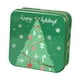 thumbnail image 1 of Lata de galletas navideñas con dibujos de chocolate, para guardar bocadillos, envoltorios de regalo, golosinas navideñas Árbol de Navidad verde, 1 of 9