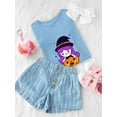 thumbnail image 3 of Cute Witch Girl Pumpkin Costume T-Shirt Toddler -Image by Shutterstock,  3 Toddler, 3 of 4