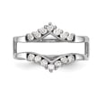 thumbnail image 4 of 14K White Gold Ring Band Wedding Diamond Round Guard, 4 of 7