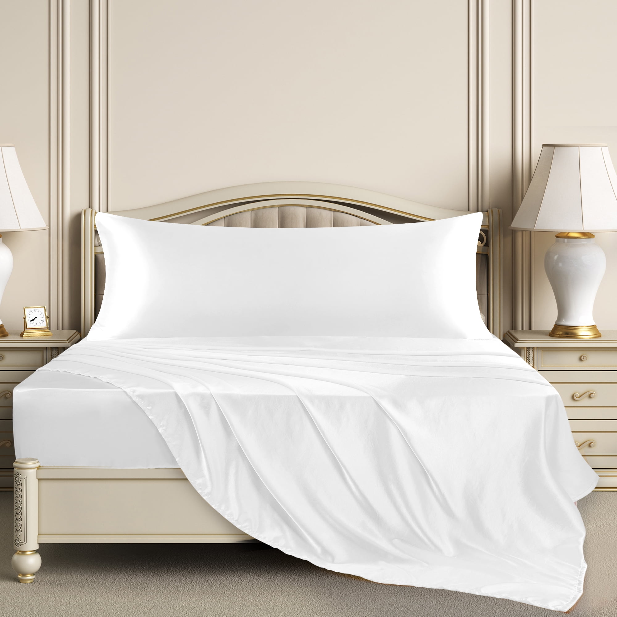 Unique Bargains 1 PC Satin Envelope Closure Body Pillowcases White 20"x72"