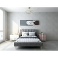 thumbnail image 3 of Tslinn Low Profile Upholstered Platform Bed,Queen Beds With Dark-Grey(Velvet), 3 of 5