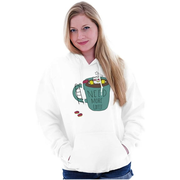 Need More Coffee Cute Funny Caturday Hoodie Sweatshirt Women Brisco Brands X