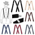 thumbnail image 2 of Suspender Braces Classic Elastic Mens Dress Suspenders w/Adjustable Straps - Luxury Clip On Suspenders for Men Regular (Gray), 2 of 2