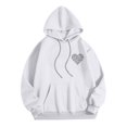 thumbnail image 4 of MHFRRA Sudadera con Capucha Estampada de Color Sólido para Hombre y Mujer, Abrigo Cálido y Cómodo de Invierno Blanco, 4 of 7