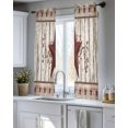 thumbnail image 5 of Red Texas Star Vintage Sheer Curtains 39 Inch Length 2 Panels Set for Living Room/Bedroom, Farmhouse Berry Grey Wooden Kitchen Curtains Grommet Semi-Sheer Curtains Window Treatments 27.5"x39"x2, 5 of 7
