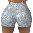thumbnail image 2 of Haiem Lily Flower No Front Seam Biker Shorts for Women Yoga Workout Gym Bike Shorts with Tummy Control Moisture-Wicking-Small, 2 of 9