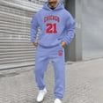 thumbnail image 2 of Rggeeun Men's 2 Piece Outfits Hoodie Sweatshirt Tracksuit & Joggers Sweatpants Sweatsuit Set Fall Winter Loose, 2 of 4
