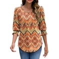 thumbnail image 4 of Fantaslook Blouses for Women Dressy Casual 3/4 Length Sleeve Womens Tops with Smocked Cuffs Fashion Shirts, 4 of 8