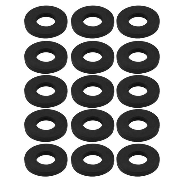 Unique Bargains 15pcs Black Rubber Round Flat Washer Assortment Size 10x22x3mm Flat Washer