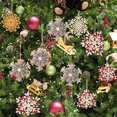 thumbnail image 4 of FloreceBien Adornos navideños colgantes de madera para decoración de la pared del hogar del árbol de Navidad, copo de nieve de Navidad, 4 of 5