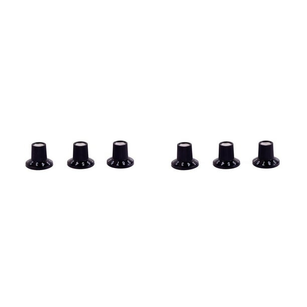 Advancent Style Guitar Amp Knobs Skirted Guitar Volume Potentiometer Accessories Anti-skidding Knobs Caps for 6mm Shaft Pots Amplifers Negro/Plata 2piezas Advancent CBP470894